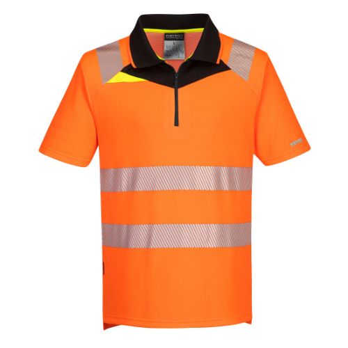 Portwest DX4 Hi-Vis Polo Shirt S/S Orange/Black Orange/Black